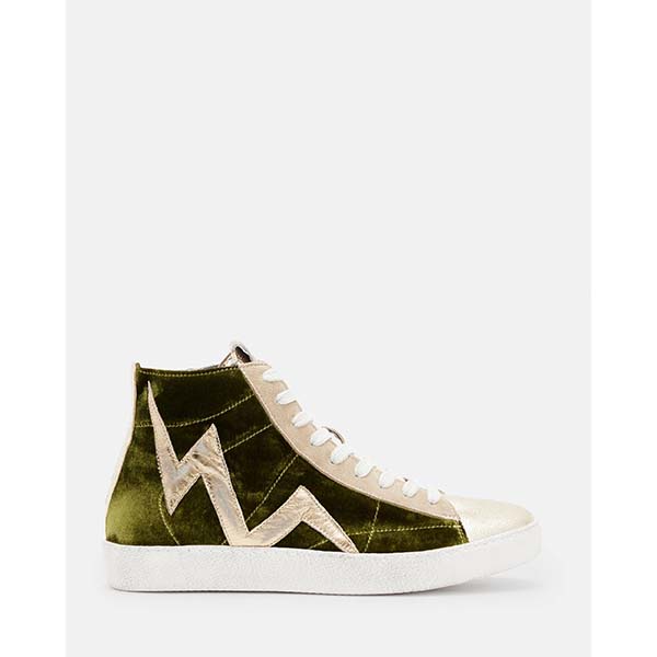 Allsaints Australia Womens Tundy Bolt High Top Leather Sneakers Green AU23-596